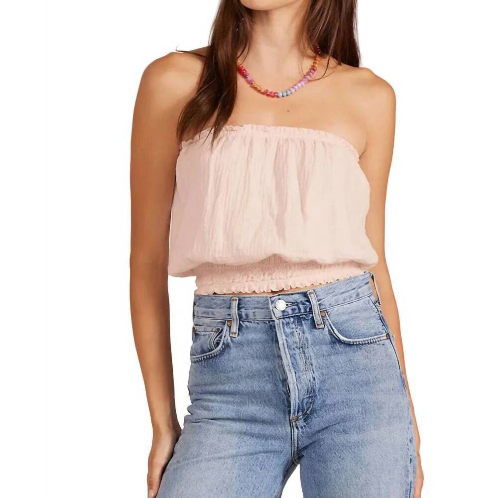 NEW BOBI smocked tube top in angel wing